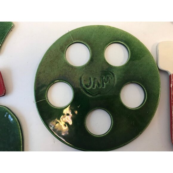 Vtg 13 Christmas Ceramic Pieces "JAM" Jo Anne Marquardt Loose From Wind Chimes - Picture 4 of 10